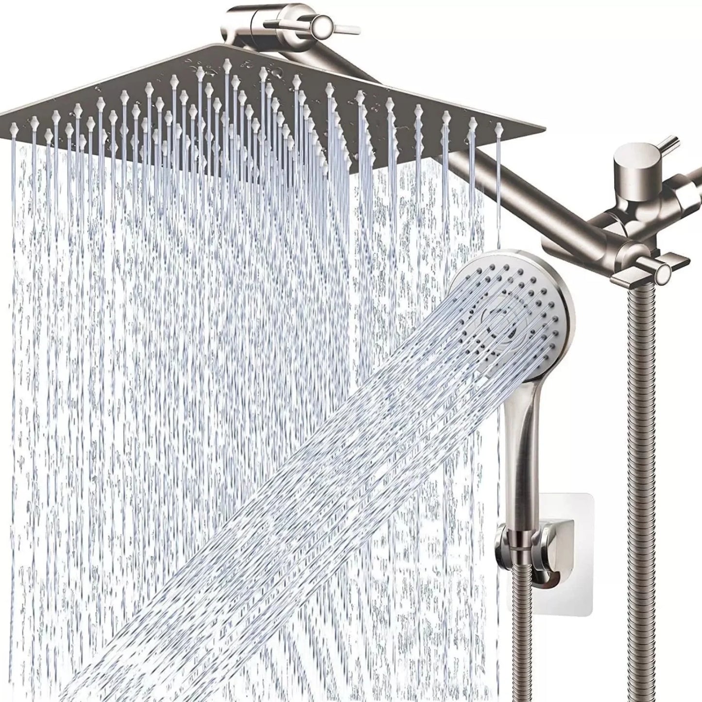 High Pressure 8 in Rain Shower Head & Handheld Spray Head Combo