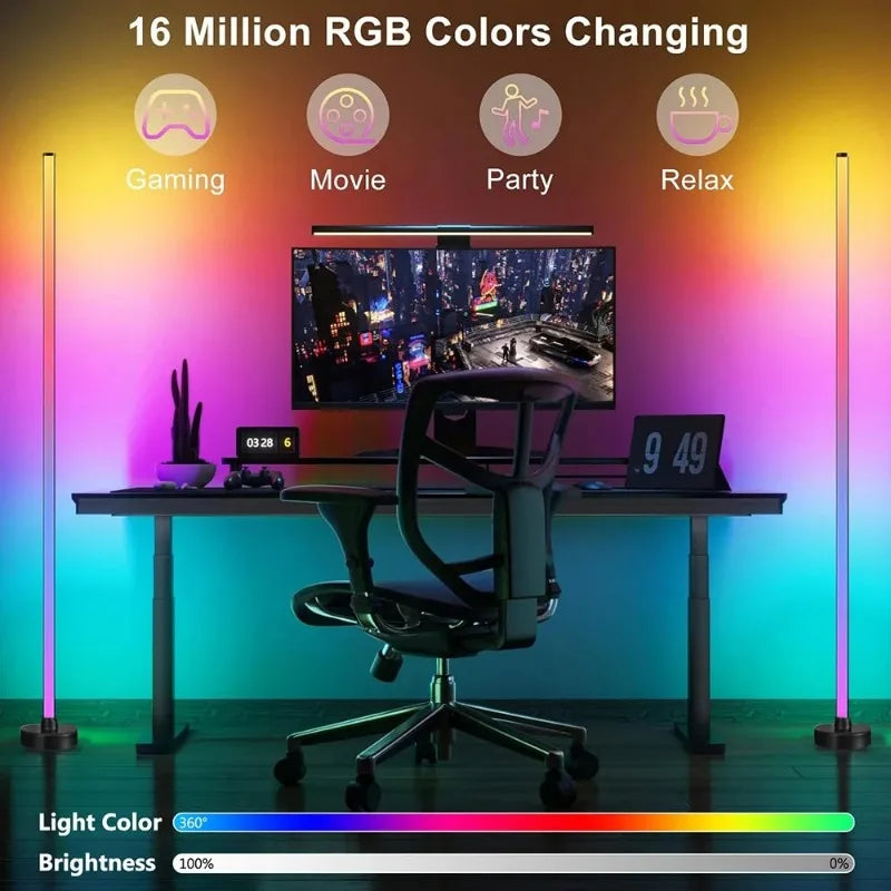 LED RGB Atmosphere Floor Lamp with Remote, App Control and Music Sync