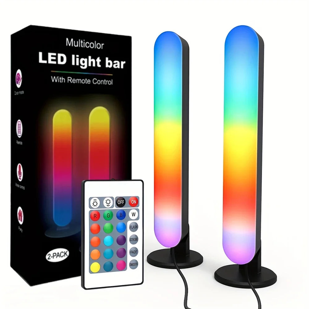 RGB LED Light Bar with Remote and Music Rhythm USB Rechargeable