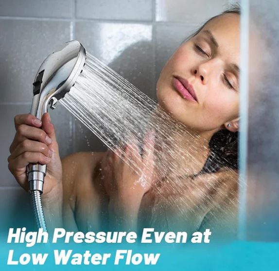 High Pressure Shower Head Set - Adjustable Detachable Water Saving Spa Nozzle